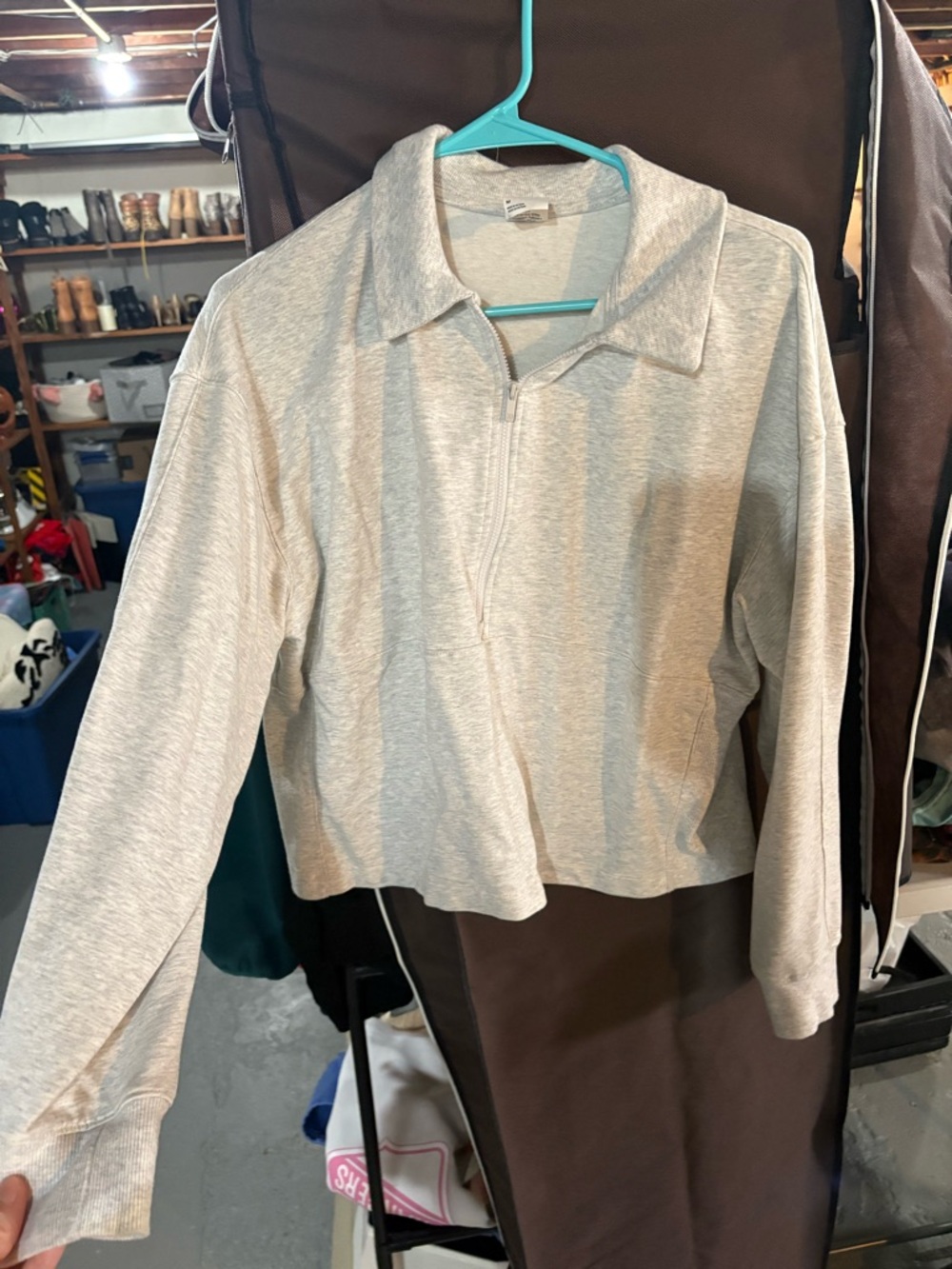 all in motion Light Gray Half-Zip Collared Sweatshirt